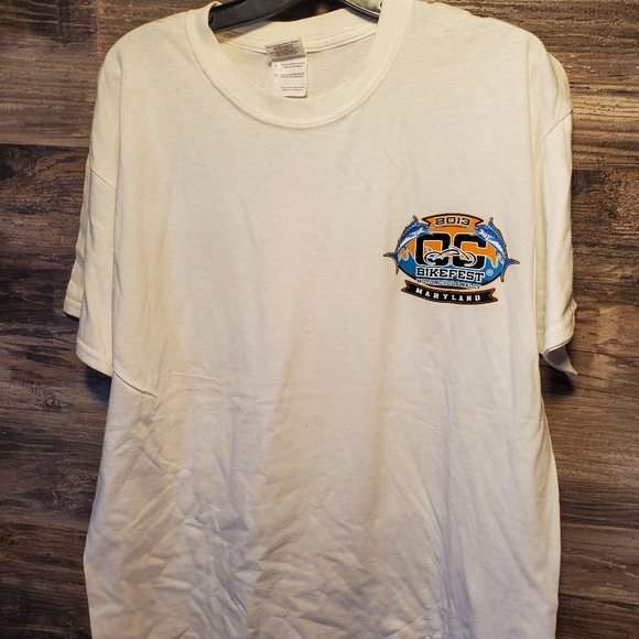 2013 OC Bike Fest Motorcycle Rally Maryland Men's Size Large Concert Shirt - Picture 3 of 4